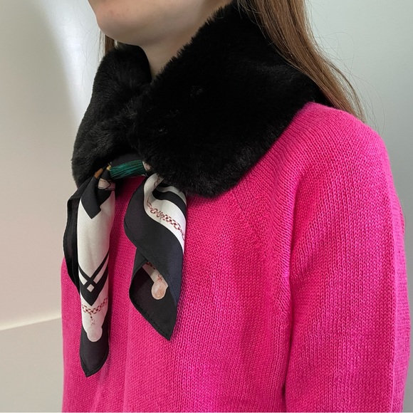 Faux Fur Collar with Scarf Tie Girls Size 12 Years - Picture 9 of 9
